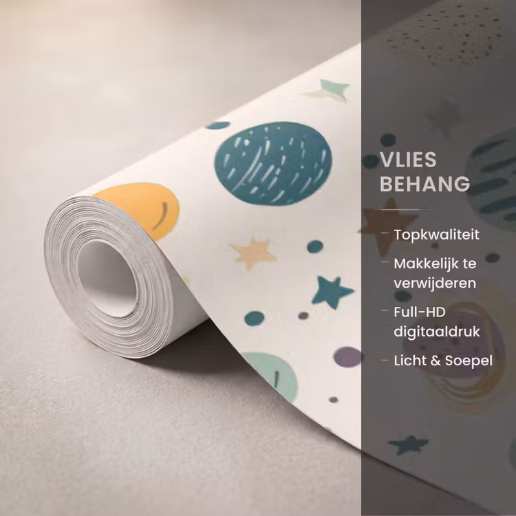 Behang - Planeten - Retro - Kleurrijk — 3