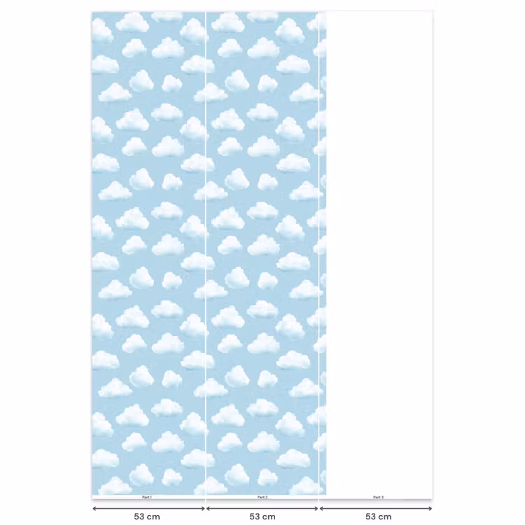 Behang - Wolken - Illustratie - Blauw — 6