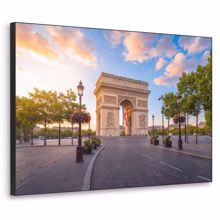 Art Frame - Monument - Parijs - Zonsondergang - Architectuur - Goud — 1