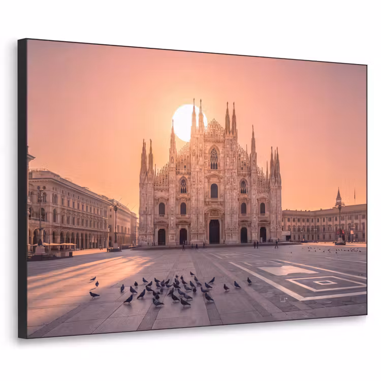 Art Frame - Architectuur - Milaan - Plein - Zonsopgang - Oranje — 1