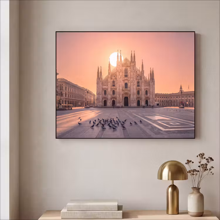 Art Frame - Architectuur - Milaan - Plein - Zonsopgang - Oranje — 5