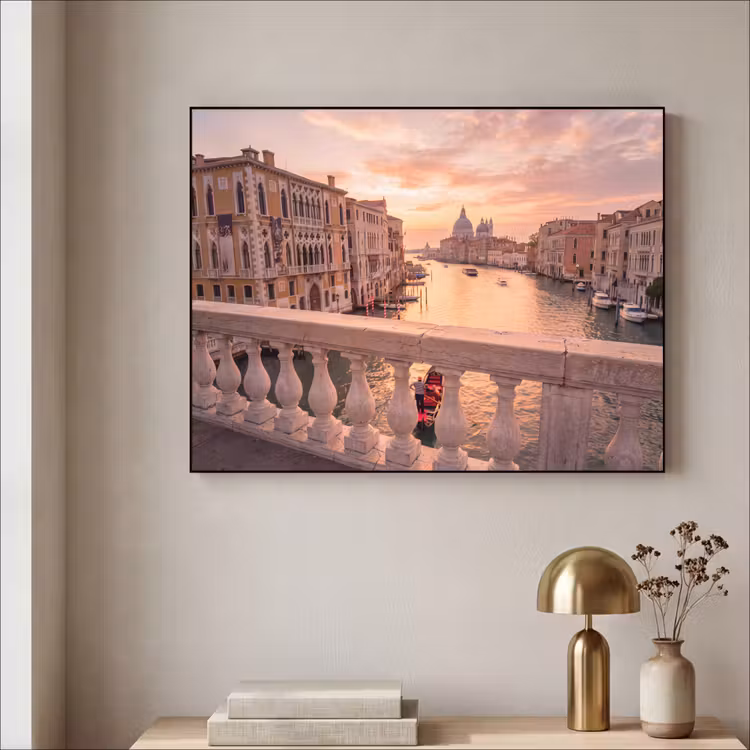Art Frame - Stad - Venetië - Kanaal - Zonsopgang - Architectuur - Goud — 5