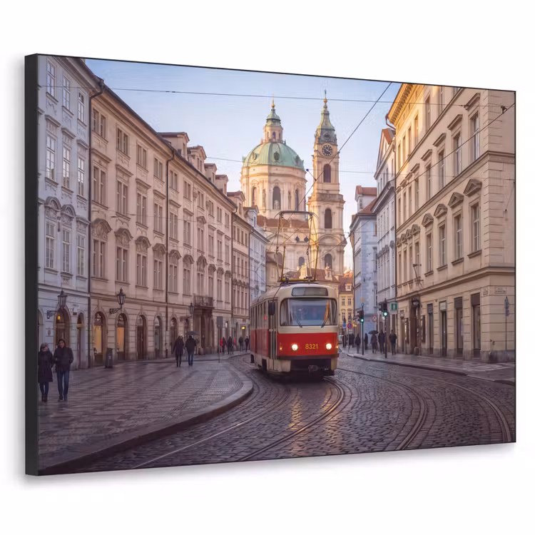 Art Frame - Tram - Straat - Stadsgezicht - Klassiek - Rood — 1