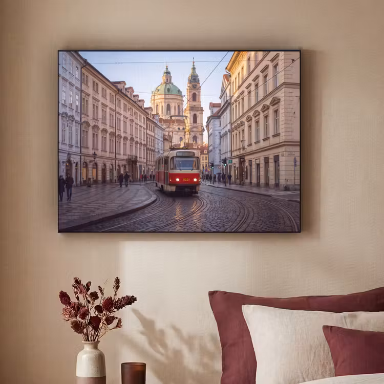 Art Frame - Tram - Straat - Stadsgezicht - Klassiek - Rood — 3
