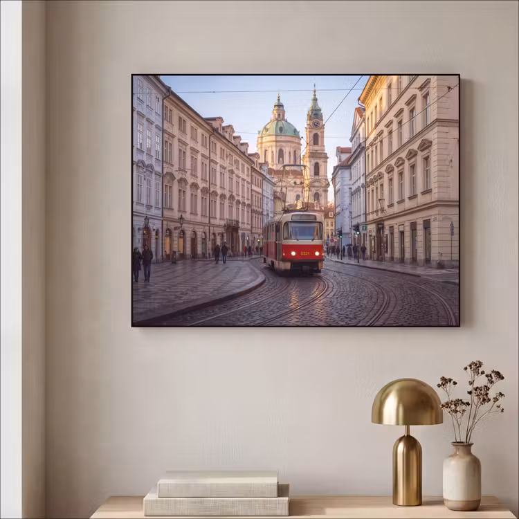 Art Frame - Tram - Straat - Stadsgezicht - Klassiek - Rood — 5