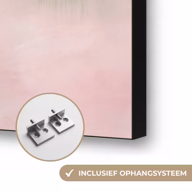 Art Frame - Abstracte Verfstreken Saliegroen Roze — 6