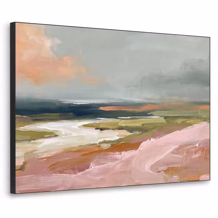 Art Frame - Abstract Landschap Rivier Oudroze