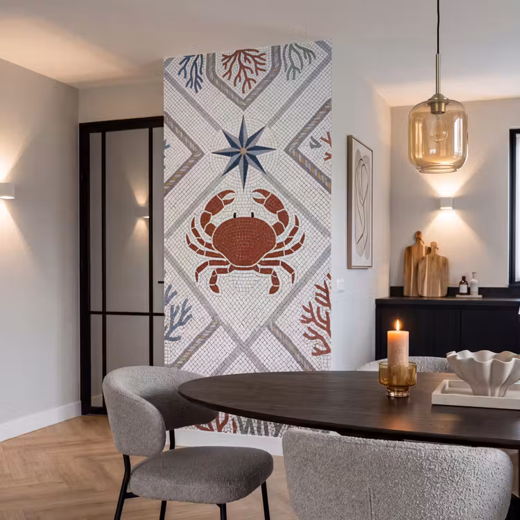 Behang - Dier - Mozaïek - Zee - Klassiek - Bruin — 5
