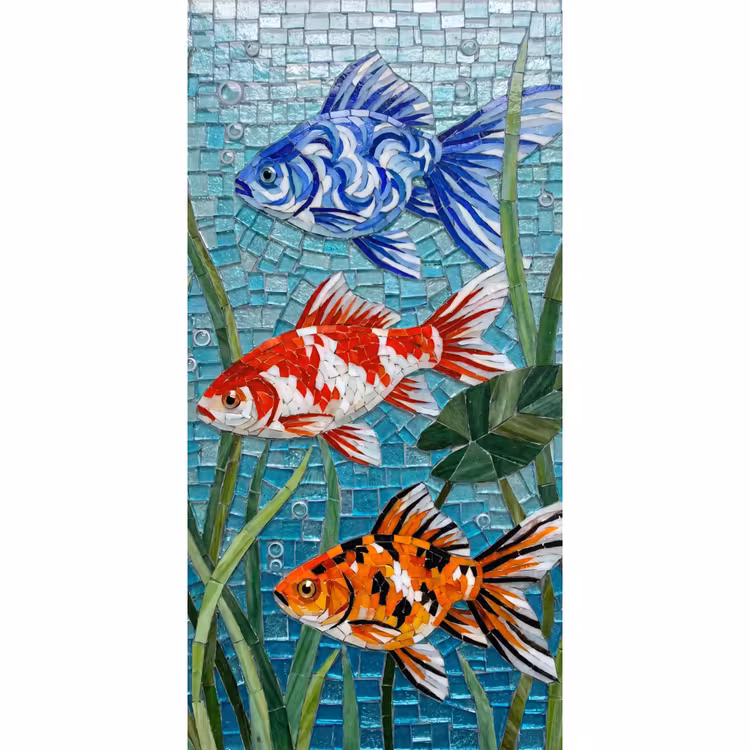 Behang - Vis - Mozaïek - Onderwater - Kleurrijk - Dieren — 2