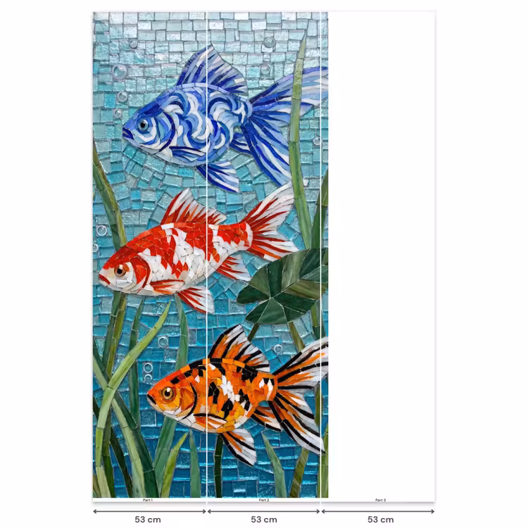 Behang - Vis - Mozaïek - Onderwater - Kleurrijk - Dieren — 6