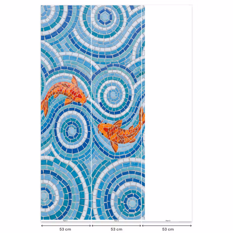 Behang - Vis - Mozaïek - Water - Decoratief - Blauw — 6