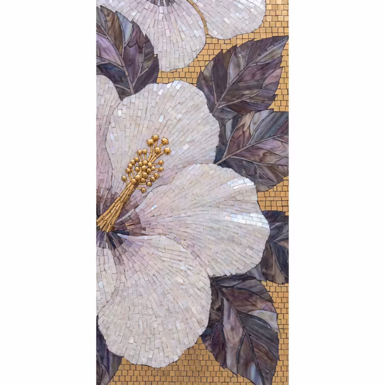 Behang - Bloemen - Mozaïek - Kunst - Modern - Goud — 2
