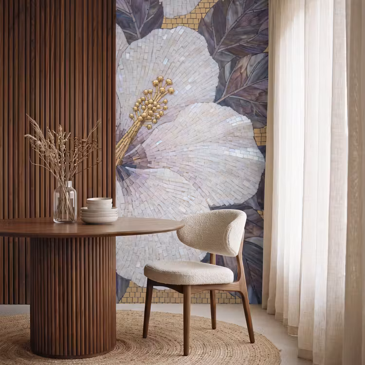 Behang - Bloemen - Mozaïek - Kunst - Modern - Goud — 4
