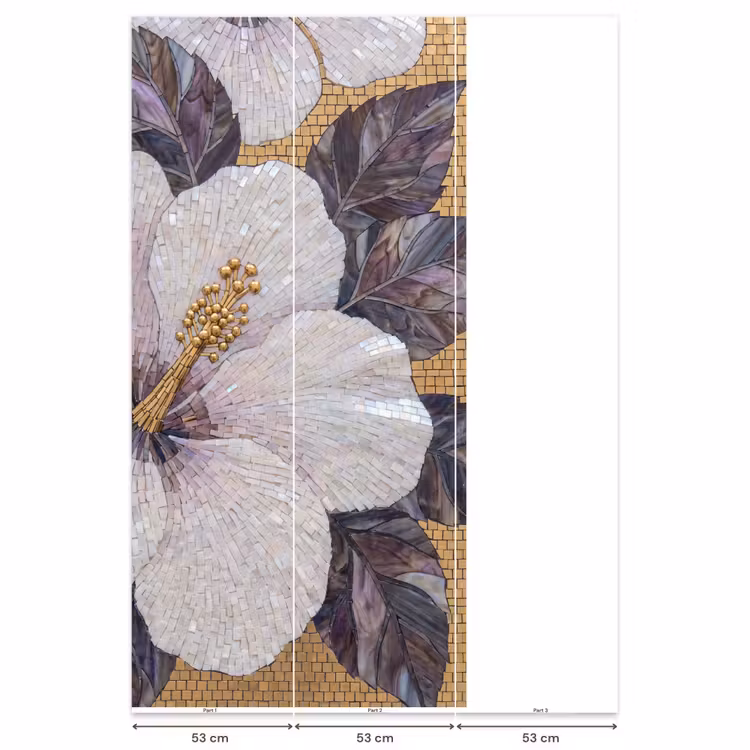 Behang - Bloemen - Mozaïek - Kunst - Modern - Goud — 6