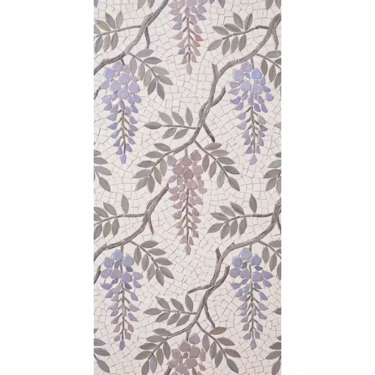 Behang - Bloemen - Mozaïek - Natuur - Patroon - Paars — 2