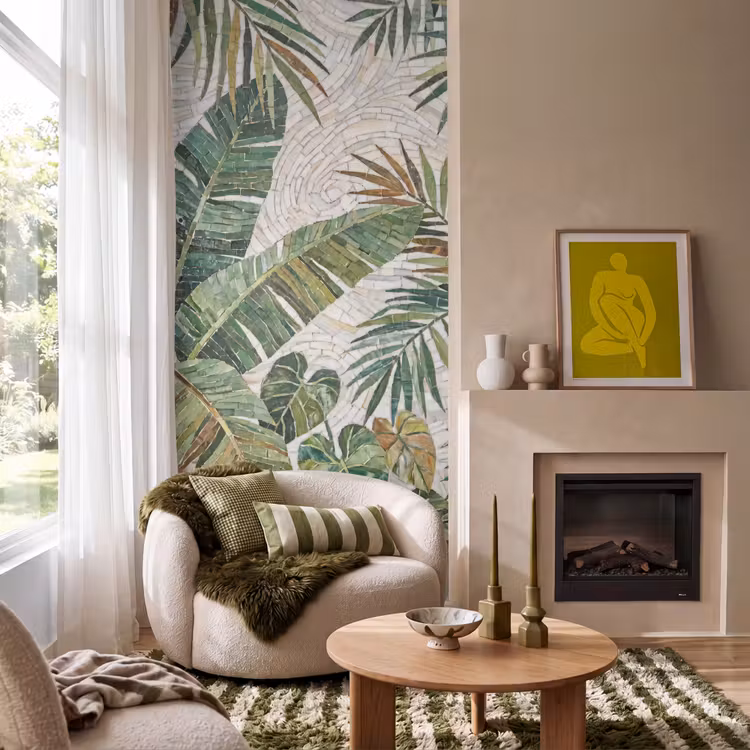 Behang - Planten - Tropisch - Mozaïek - Natuur - Groen — 1