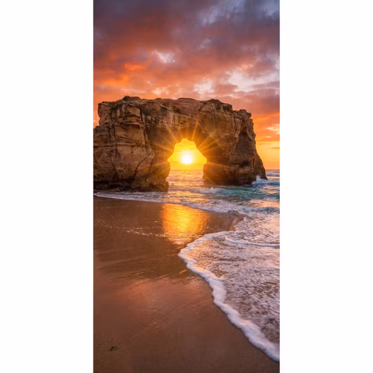 Behang - Kust - Rots - Zonsondergang - Zee - Natuur — 2