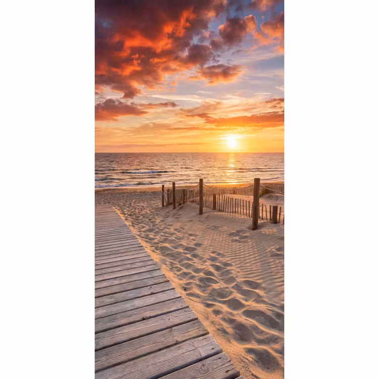 Behang - Strand - Zonsondergang - Zee - Natuur - Oranje — 2