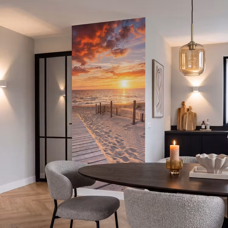 Behang - Strand - Zonsondergang - Zee - Natuur - Oranje — 5