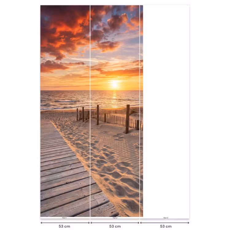 Behang - Strand - Zonsondergang - Zee - Natuur - Oranje — 6