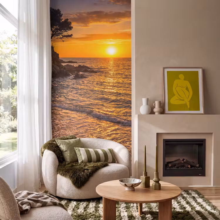 Behang - Zee - Kust - Zonsondergang - Natuur - Oranje — 1