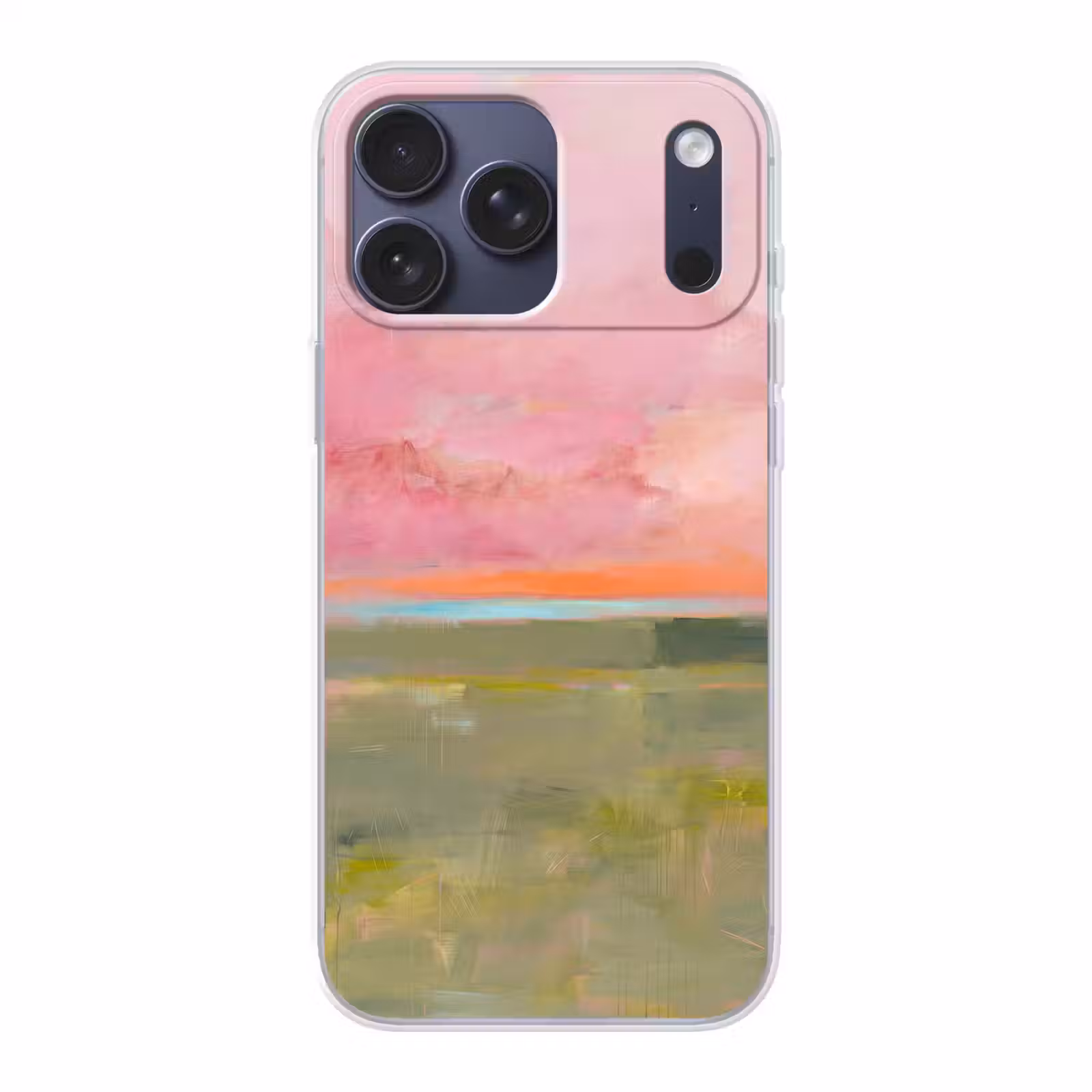 Telefoonhoesje Softcase - Abstract - Landschap - Modern - Roze - Oranje — 1