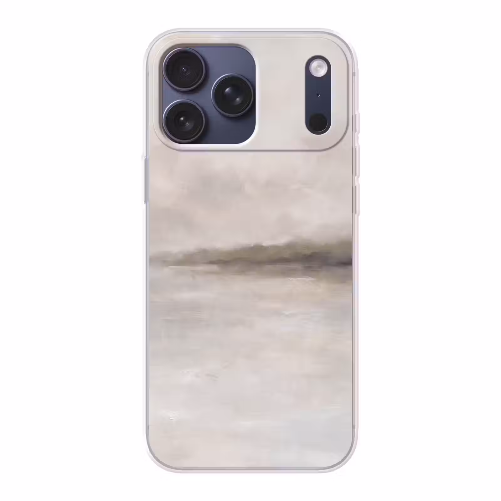 Telefoonhoesje Softcase - Abstract - Landschap - Nevel - Modern - Grijs — 1