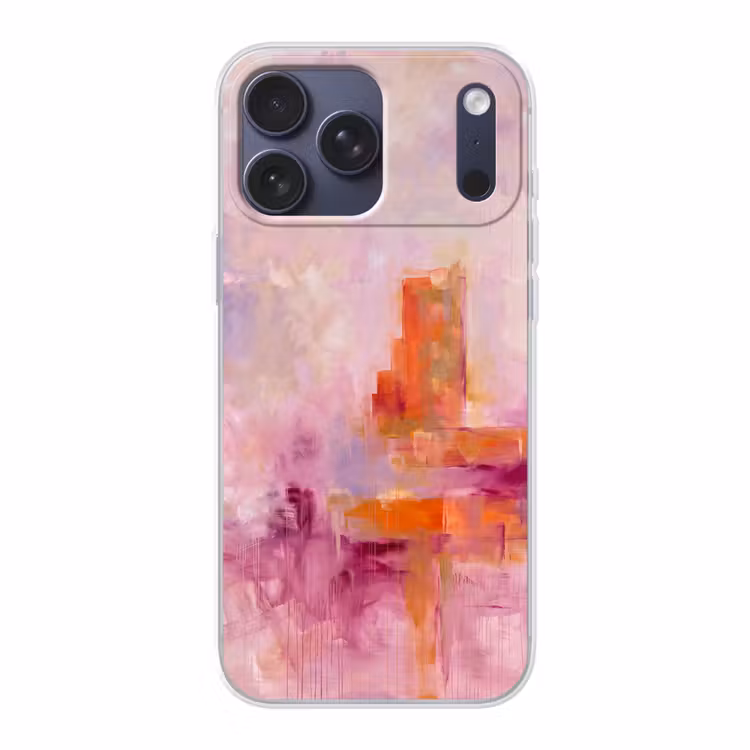 Telefoonhoesje Softcase - Abstract - Borstelstreken - Kunst - Paars - Goud — 1