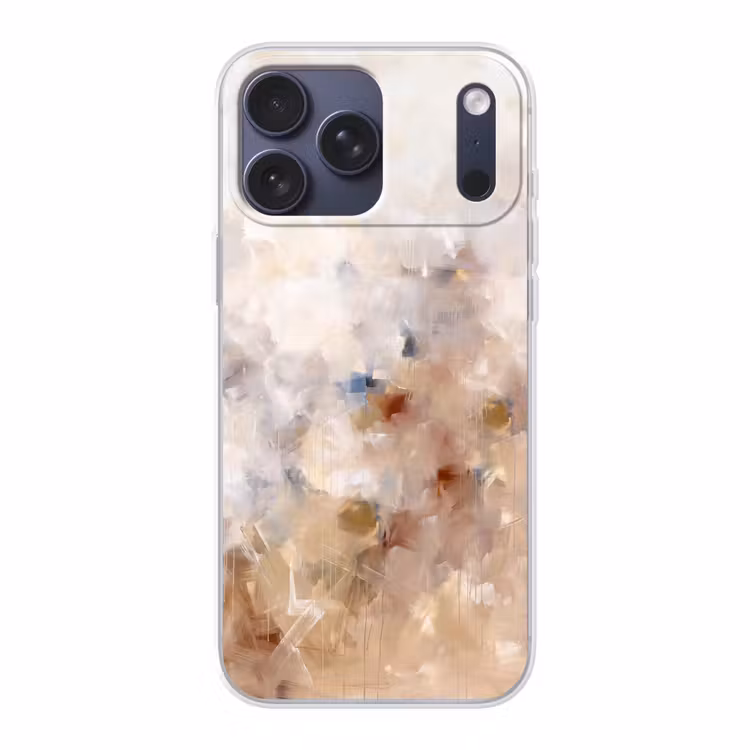 Telefoonhoesje Softcase - Abstract - Borstelstreken - Modern - Beige - Kunst — 1