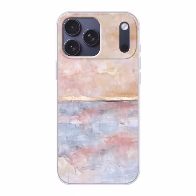 Telefoonhoesje Softcase - Abstract - Horizontaal - Kunst - Roze - Goud — 1