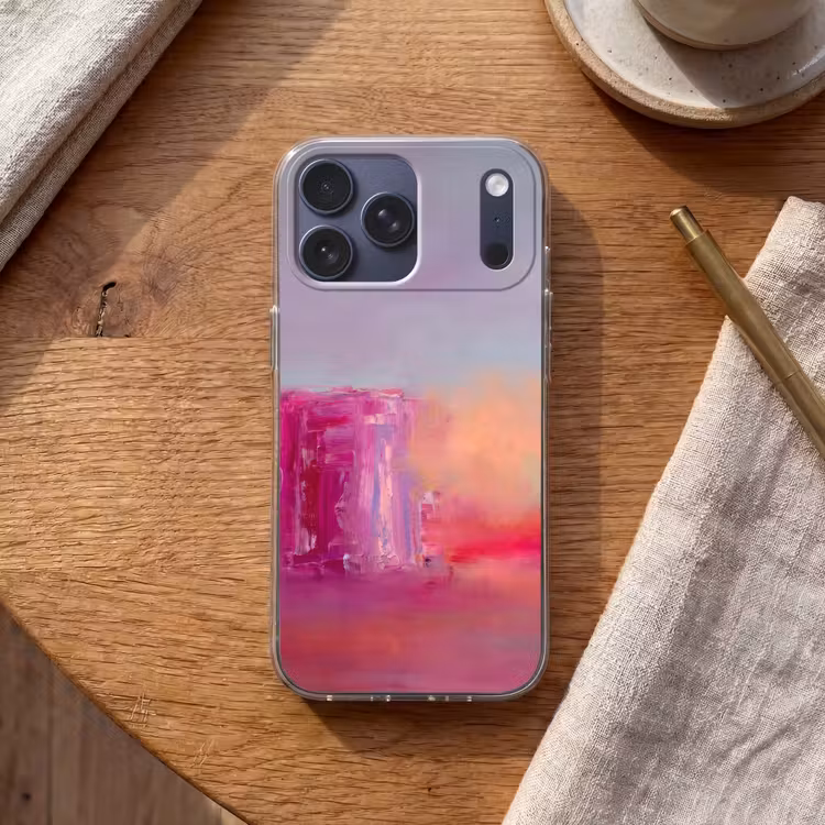 Telefoonhoesje Softcase - Abstract - Kleuren - Modern - Roze — 2