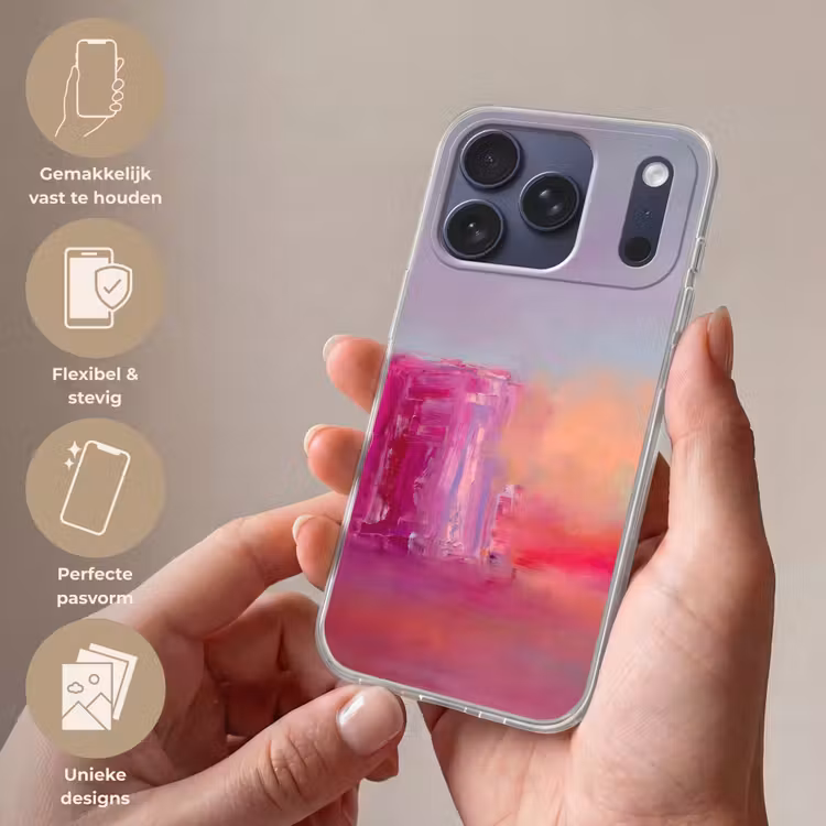 Telefoonhoesje Softcase - Abstract - Kleuren - Modern - Roze — 4