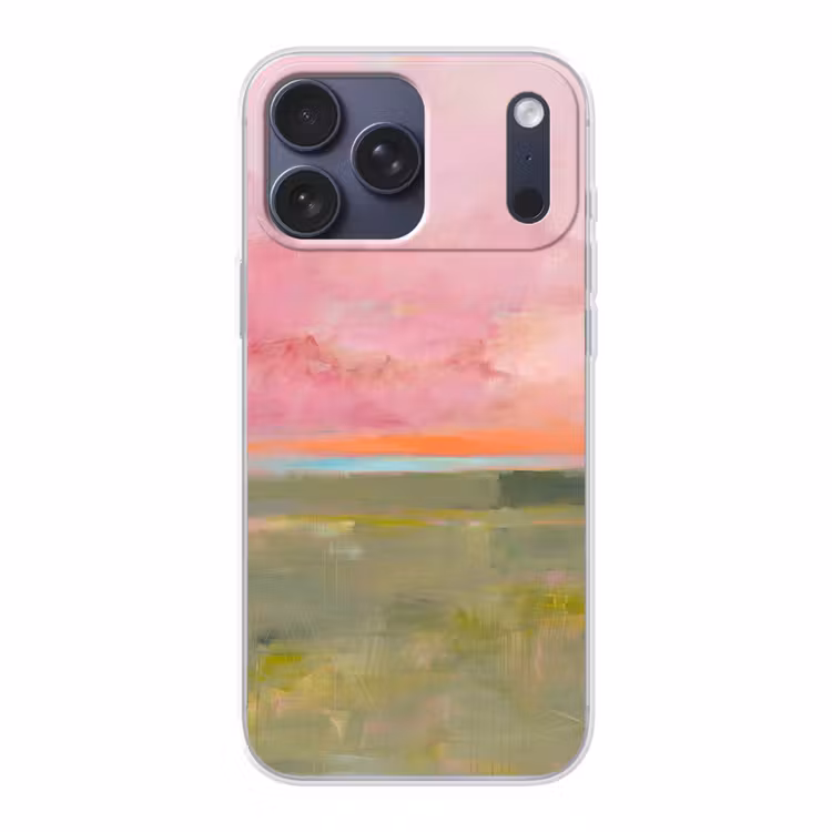 Telefoonhoesje Softcase - Abstract - Landschap - Modern - Roze - Oranje — 1