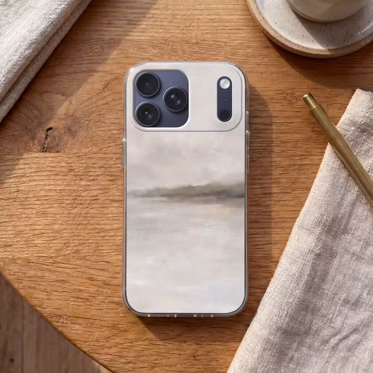 Telefoonhoesje Softcase - Abstract - Landschap - Nevel - Modern - Grijs — 2