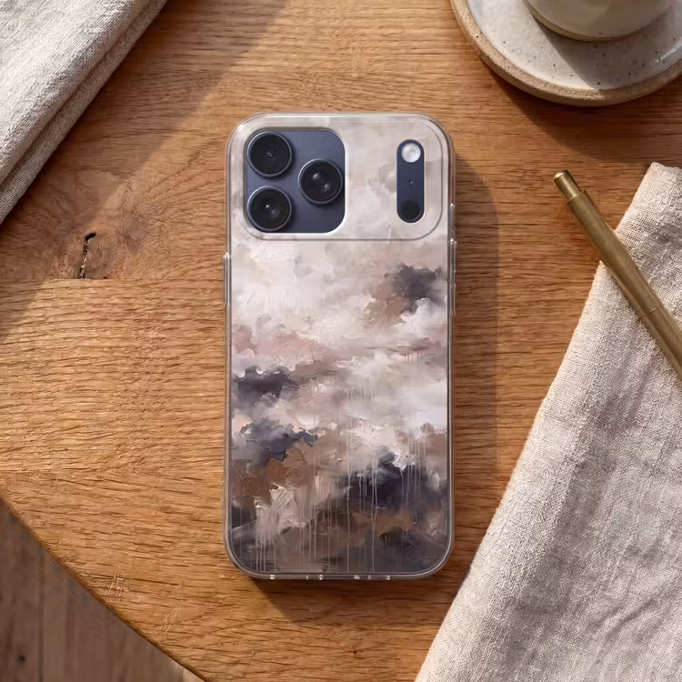 Telefoonhoesje Softcase - Abstract - Textuur - Kunst - Modern - Beige — 2