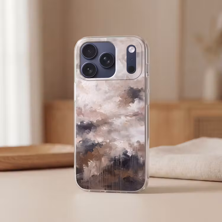 Telefoonhoesje Softcase - Abstract - Textuur - Kunst - Modern - Beige — 3