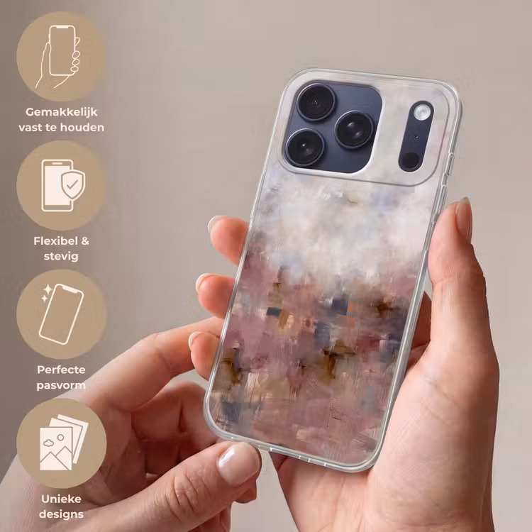 Telefoonhoesje Softcase - Abstract - Vloeiend - Kunst - Modern - Beige — 4