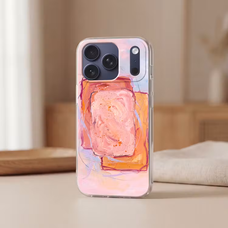 Telefoonhoesje Softcase - Abstract - Vormen - Modern - Roze — 3