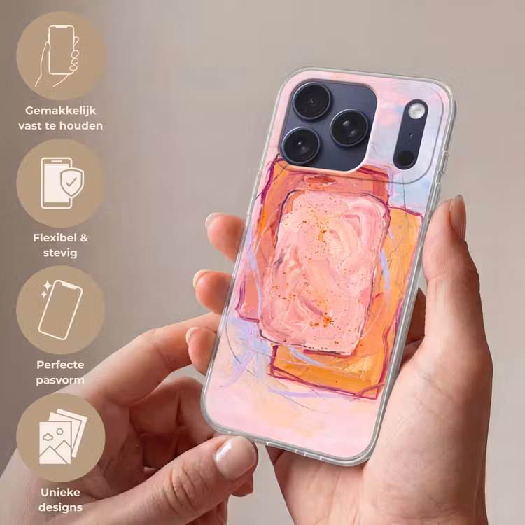 Telefoonhoesje Softcase - Abstract - Vormen - Modern - Roze — 4