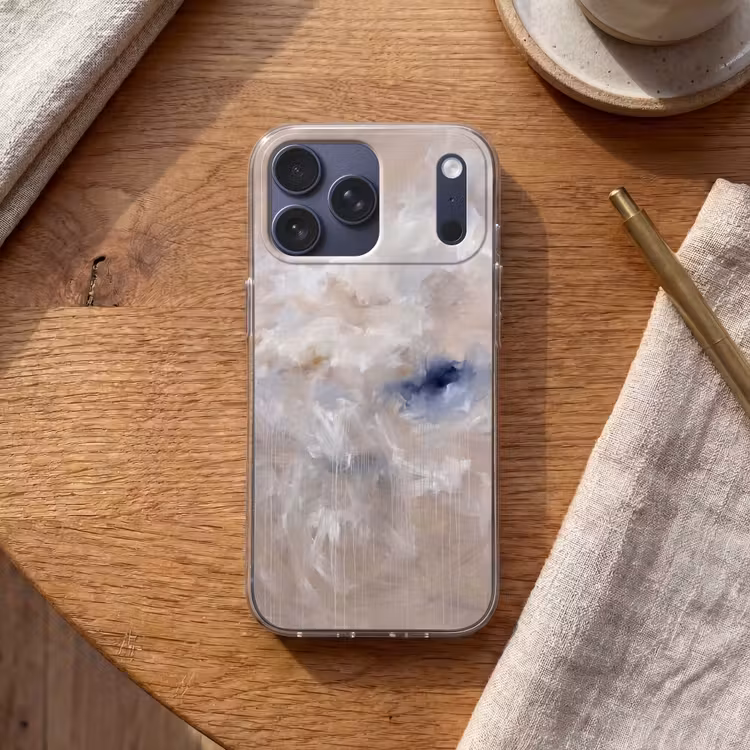 Telefoonhoesje Softcase - Abstract - Wolken - Sfeer - Modern - Beige — 2
