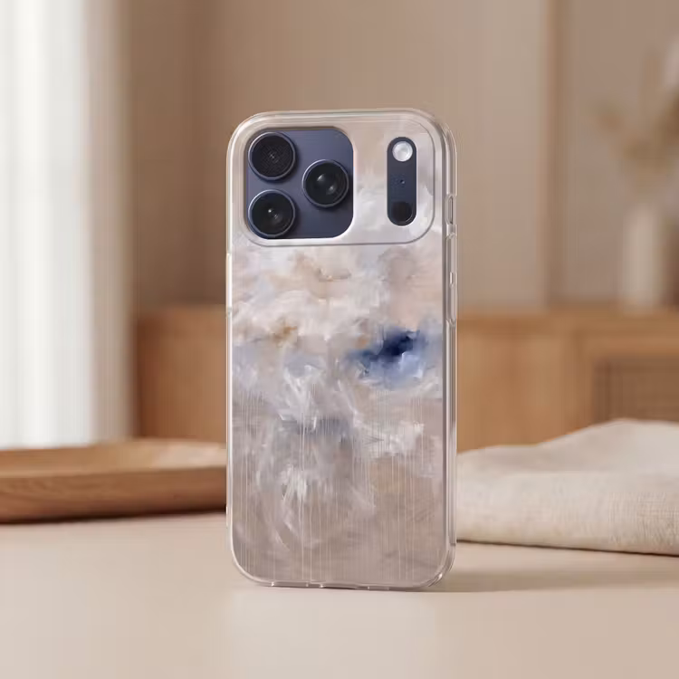 Telefoonhoesje Softcase - Abstract - Wolken - Sfeer - Modern - Beige — 3