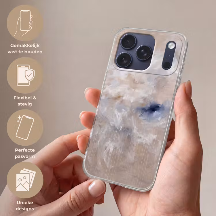 Telefoonhoesje Softcase - Abstract - Wolken - Sfeer - Modern - Beige — 4