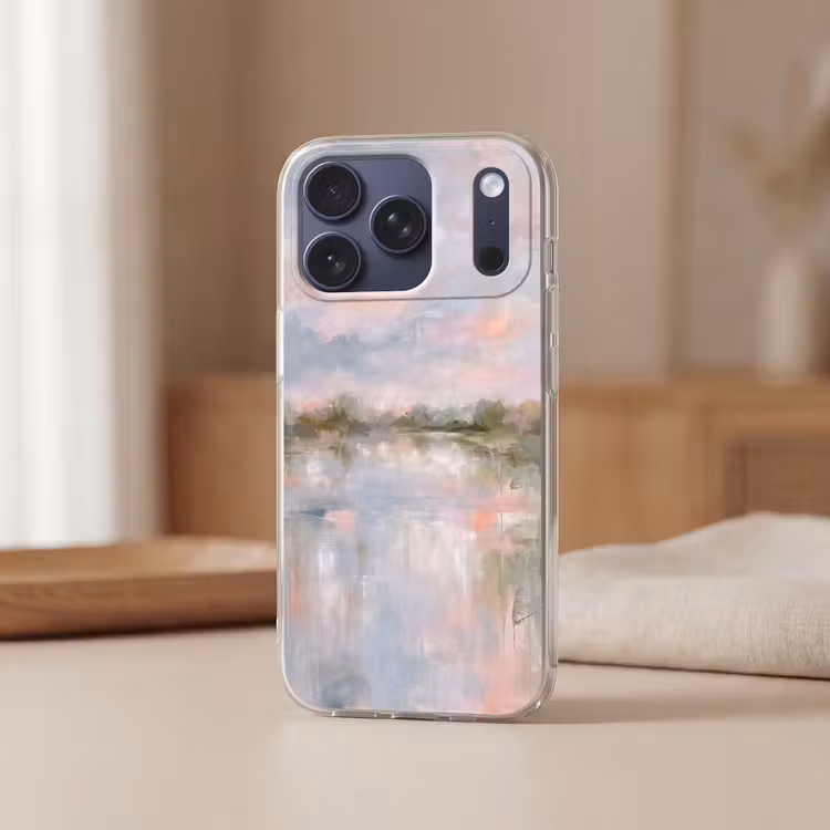 Telefoonhoesje Softcase - Natuur - Landschap - Abstract - Water - Groen — 3