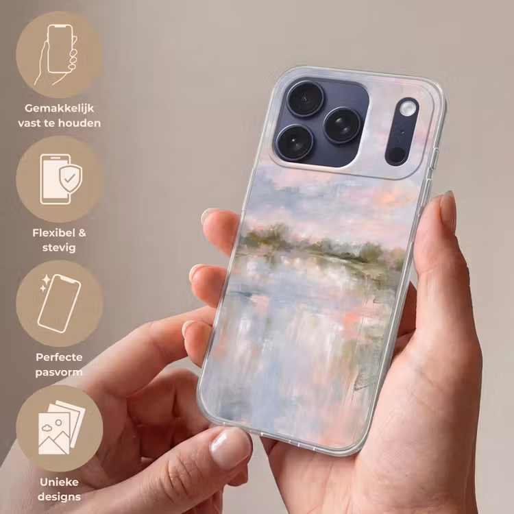 Telefoonhoesje Softcase - Natuur - Landschap - Abstract - Water - Groen — 4