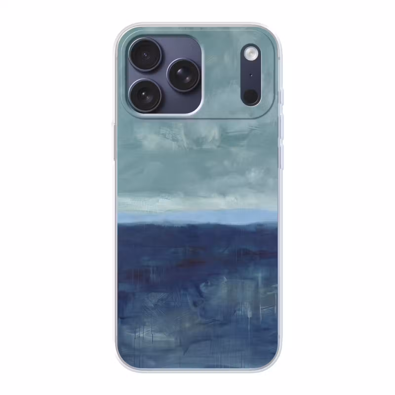 Telefoonhoesje Softcase - Abstract - Lagen - Rust - Modern - Blauw — 1