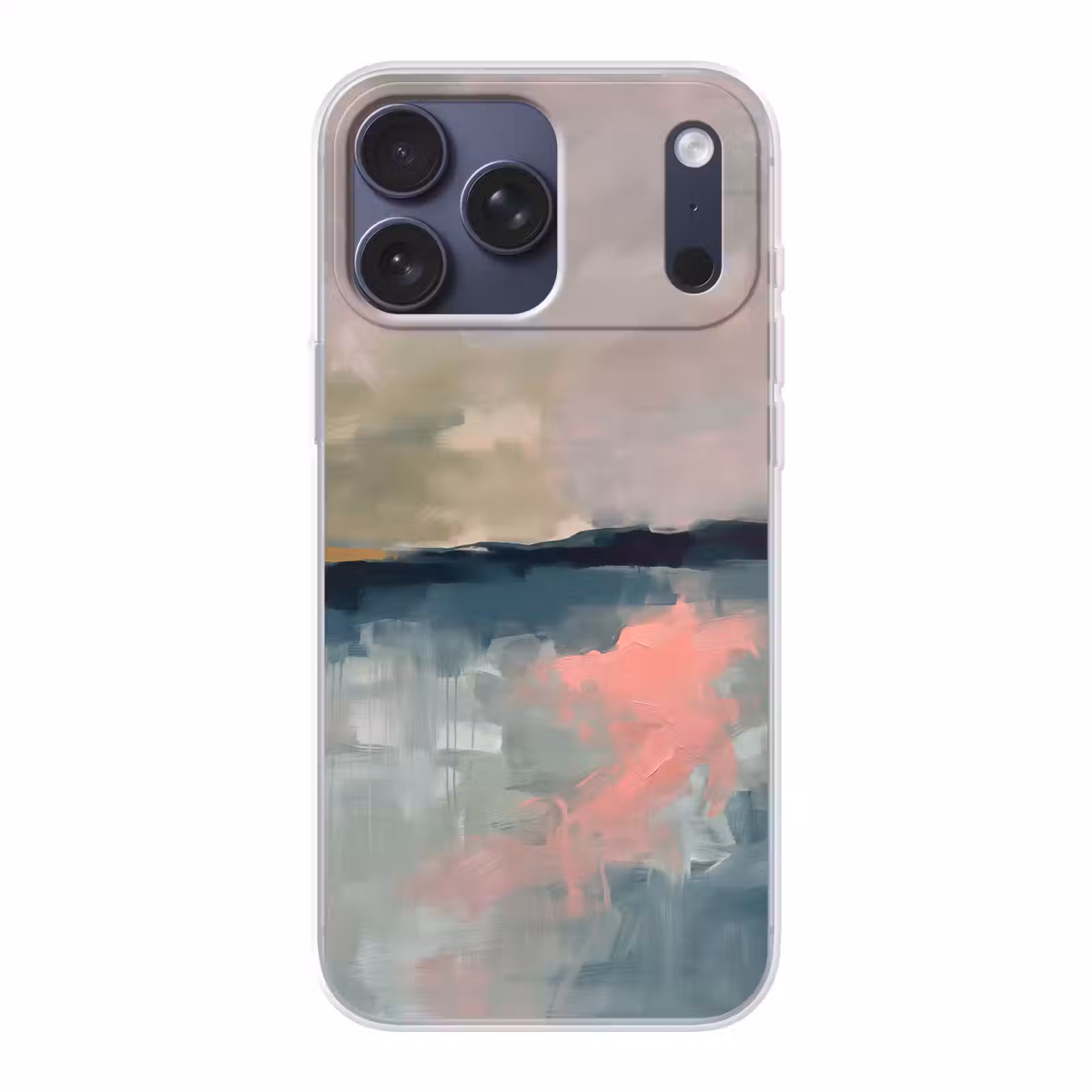 Telefoonhoesje Softcase - Abstract - Landschap - Kunst - Modern - Groen - Blauw — 1