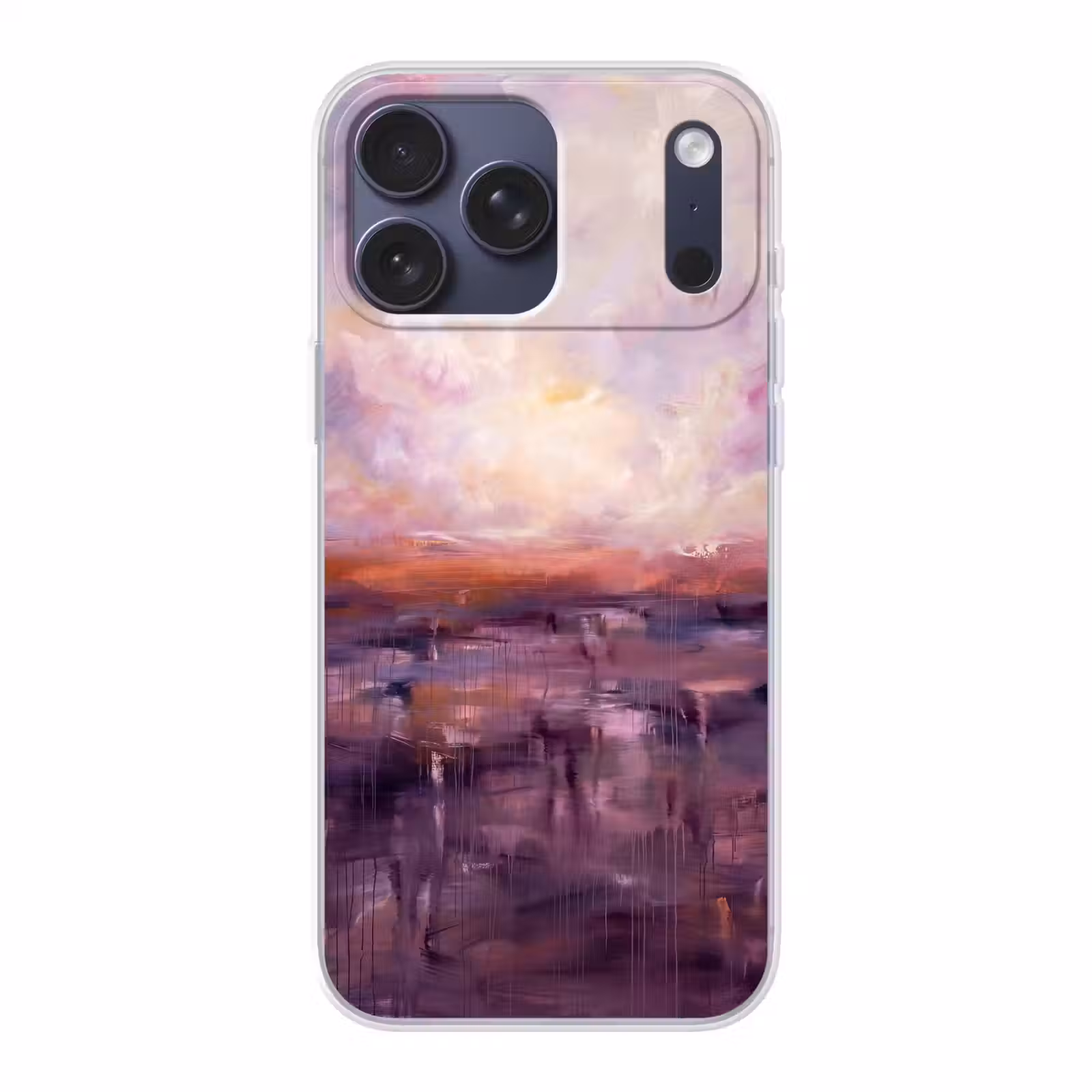 Telefoonhoesje Softcase - Abstract - Landschap - Modern - Paars - Oranje — 1