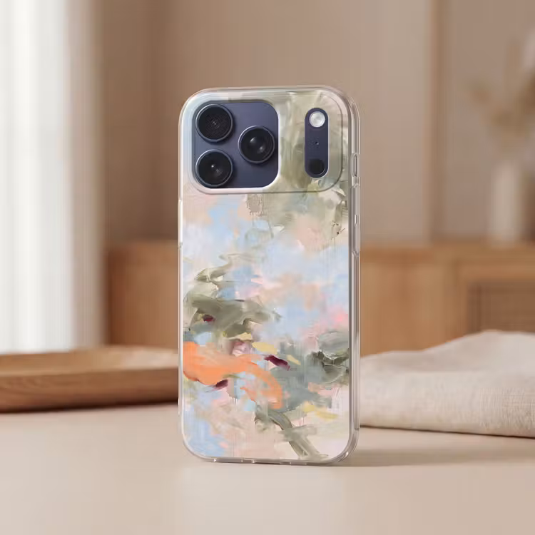 Telefoonhoesje Softcase - Abstract - Borstelstreken - Kunst - Modern - Pastel — 3