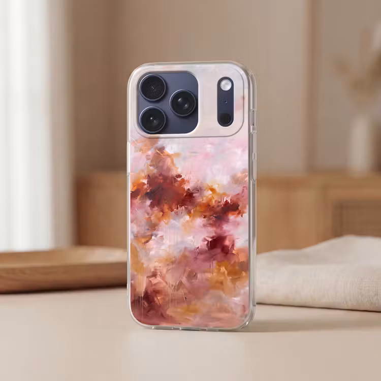 Telefoonhoesje Softcase - Abstract - Kleurrijk - Kunst - Modern - Roze-Rood — 3