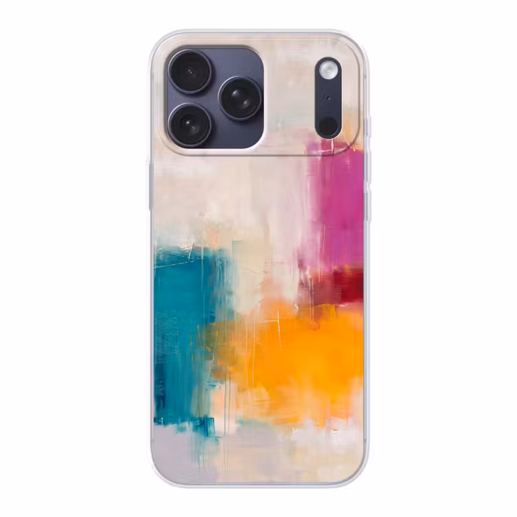 Telefoonhoesje Softcase - Abstract - Kleurrijk - Modern - Kunst - Oranje — 1